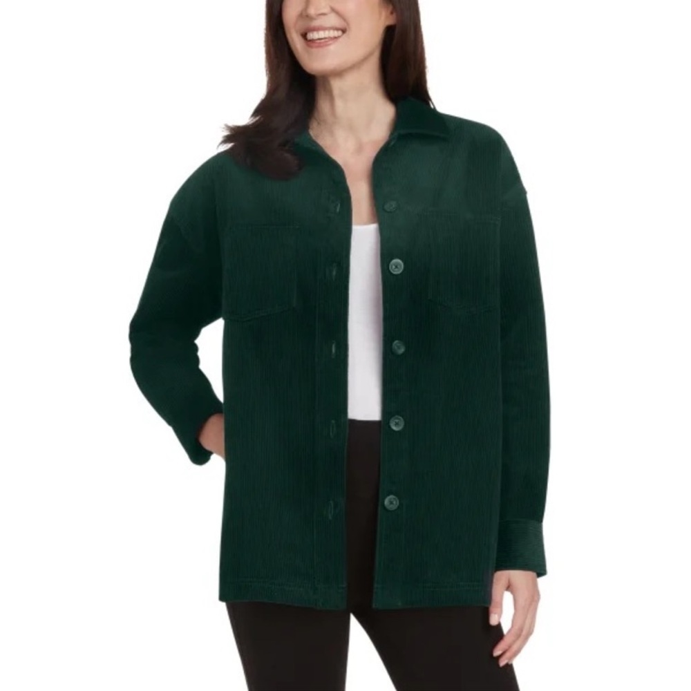 S: Matty M Button-Up Corduroy Jacket Green